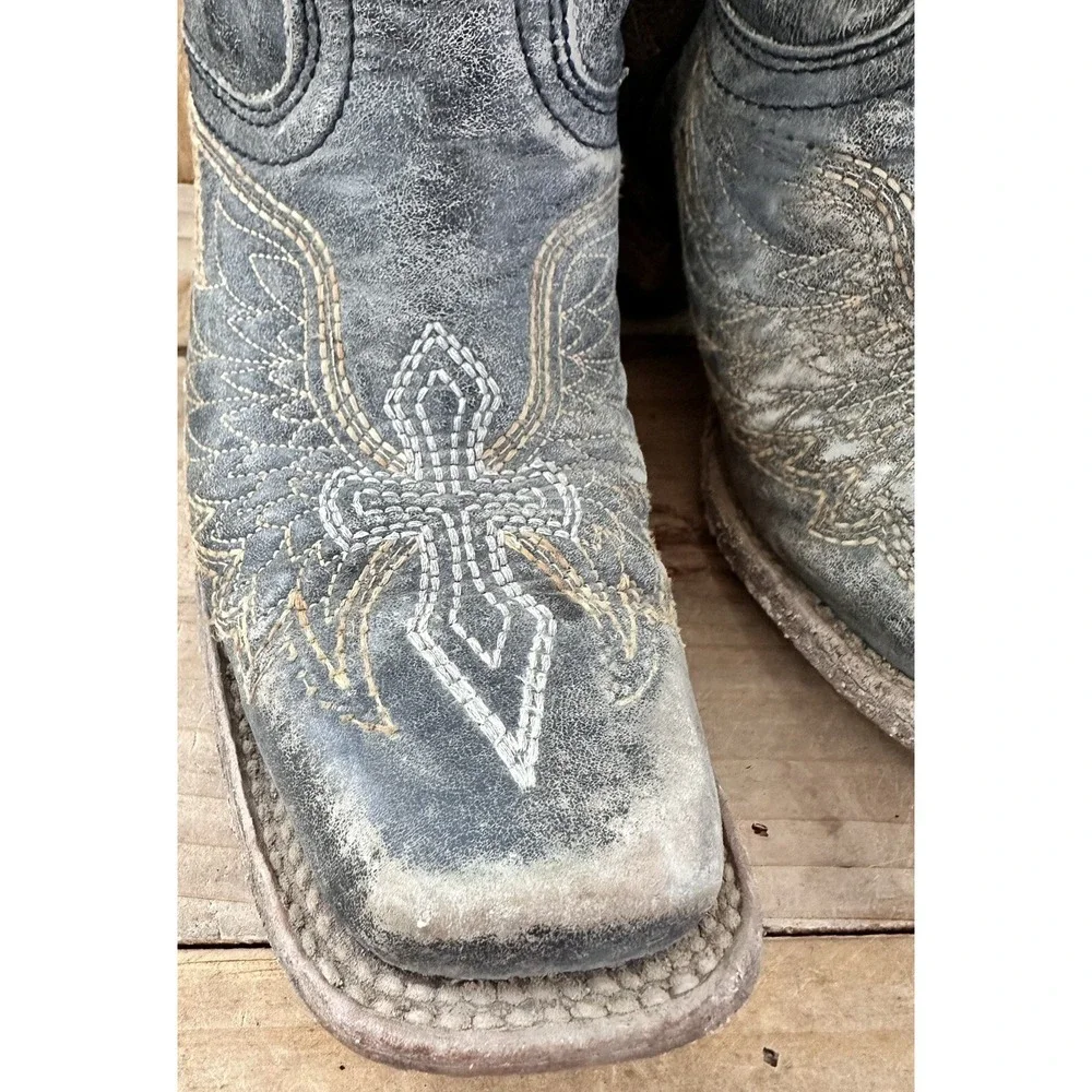 Corral Brown Cowboy Western Boots Kids Size 2 A1032 Cowgirl